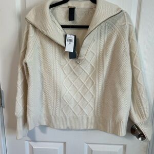 Magaschoni Cream Cowl Neck Sweater